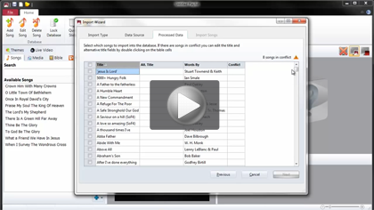 Transferring Songs from ZionWorx 2.6